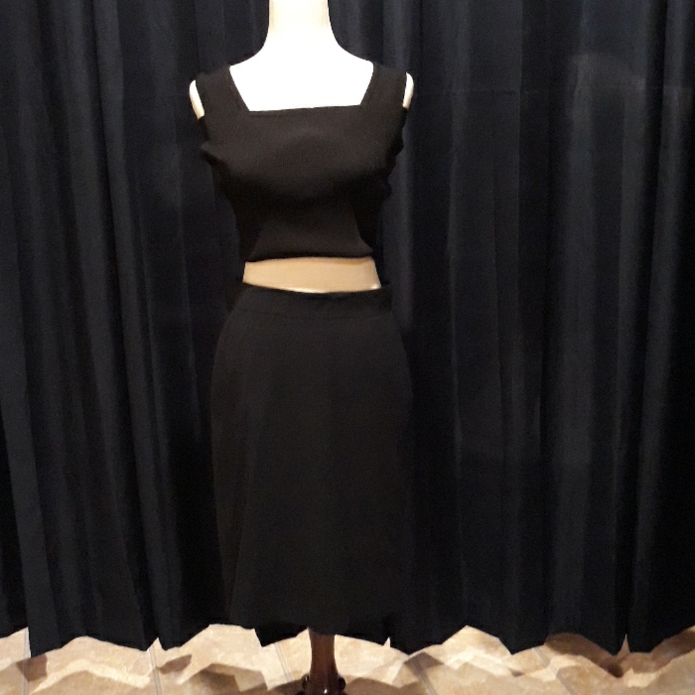 NWT Calvin Klein Collection Blue Merino Skirt 6/42
